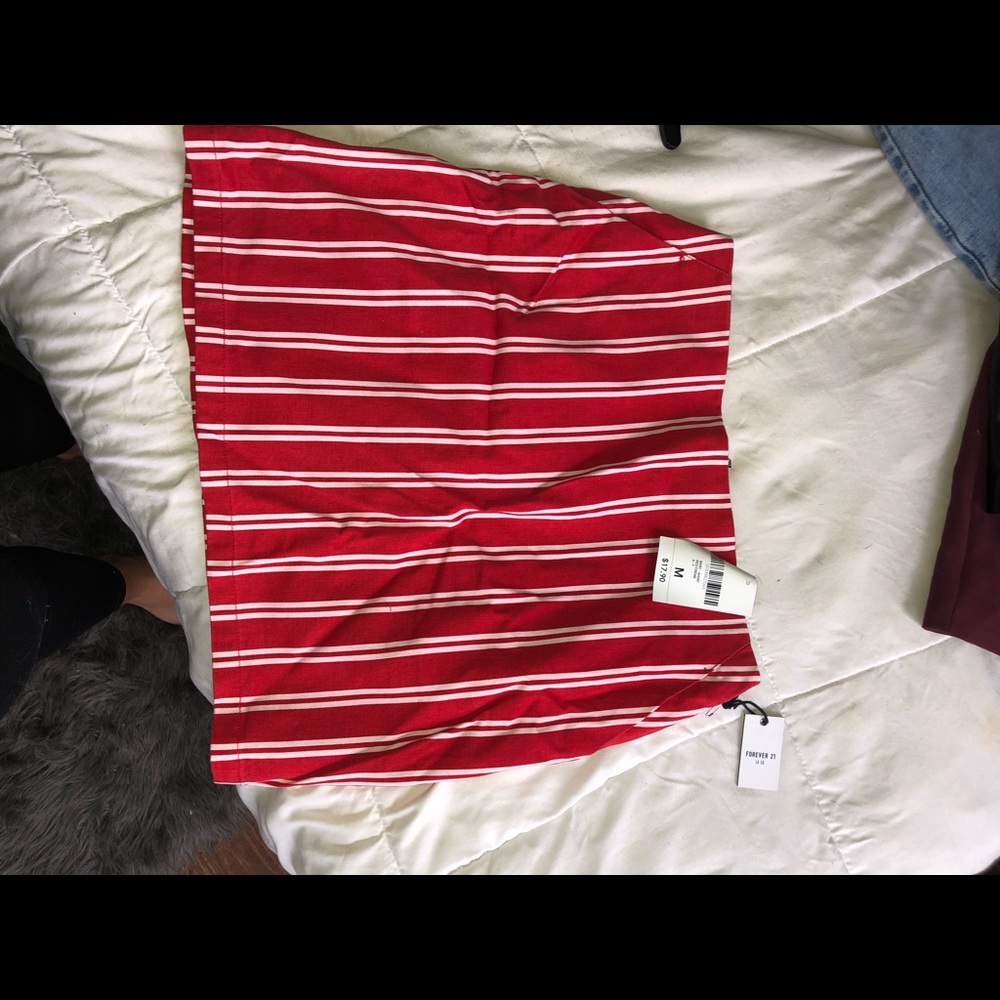 Red striped skirt